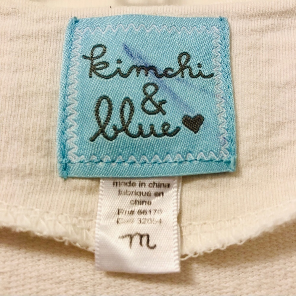 Kimchi Blue Y2K Embroidered Peasant Top • White & Blue • Size M - Picture 14 of 15